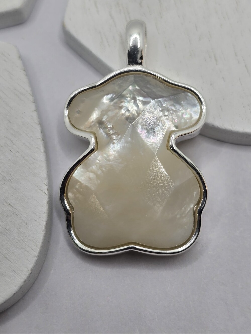 Tous Sterling Silver and Faceted Mother of Pearl Color Pendant